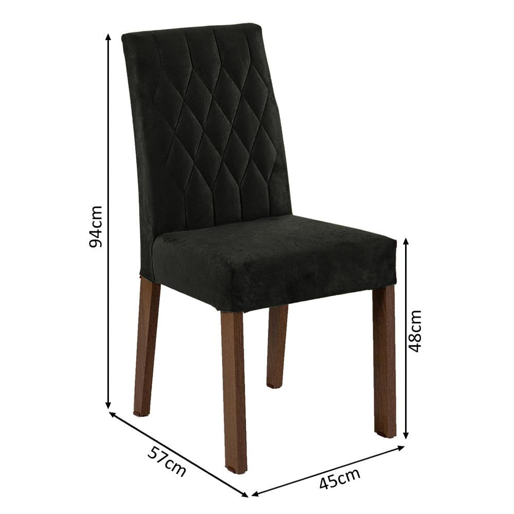 Encontraproduto.com.br - Conjunto Sala de Jantar Mesa Tampo de Madeira 4 Cadeiras Rustic/Preto/Oxford Ruby Madesa