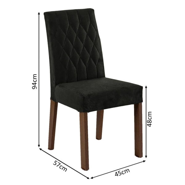 Encontraproduto.com.br - Conjunto Sala de Jantar Mesa Tampo de Madeira 4 Cadeiras Rustic/Preto/Oxford Ruby Madesa