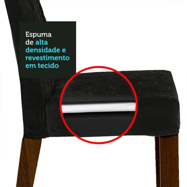 Encontraproduto.com.br - Conjunto Sala de Jantar Mesa Tampo de Madeira 4 Cadeiras Rustic/Preto/Oxford Ruby Madesa