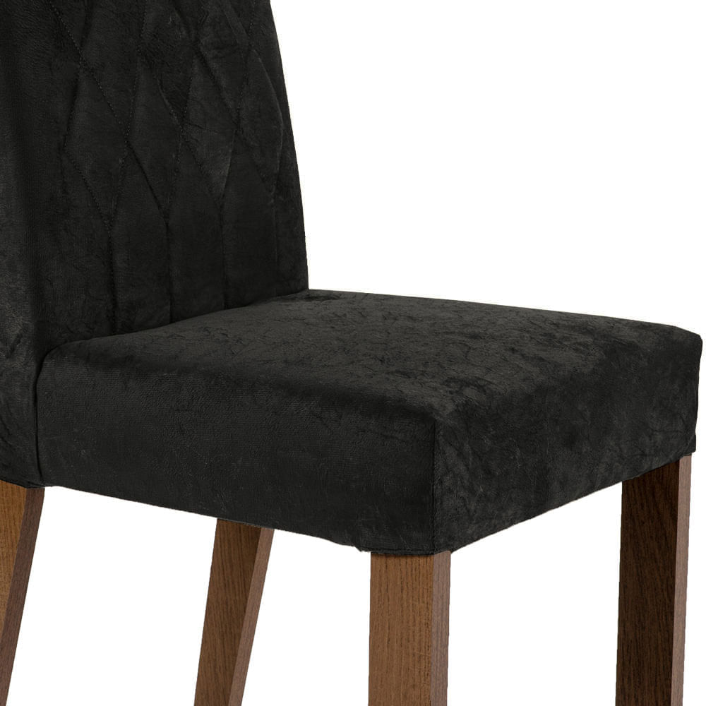Encontraproduto.com.br - Conjunto Sala de Jantar Mesa Tampo de Madeira 4 Cadeiras Rustic/Preto/Oxford Ruby Madesa