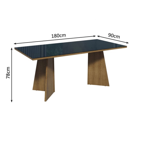 Encontraproduto.com.br - Conjunto Sala de Jantar Mesa Tampo de Vidro 4 Cadeiras Rustic/Preto/Silver Taylor Madesa