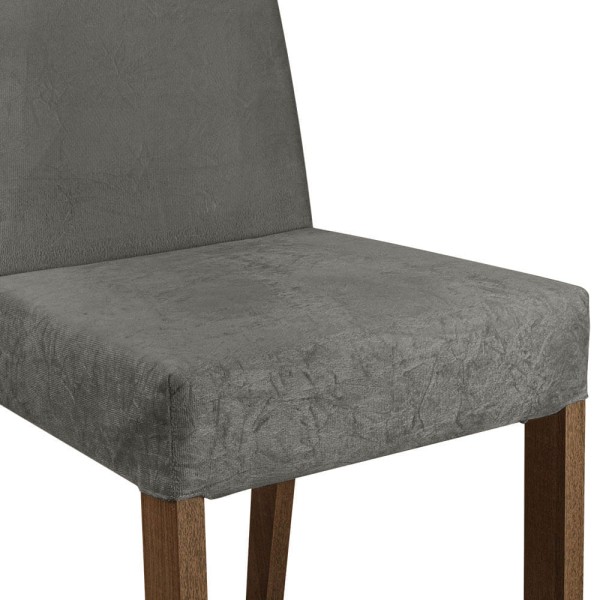 Encontraproduto.com.br - Conjunto Sala de Jantar Mesa Tampo de Madeira 6 Cadeiras Rustic/Preto/Silver Simone Madesa