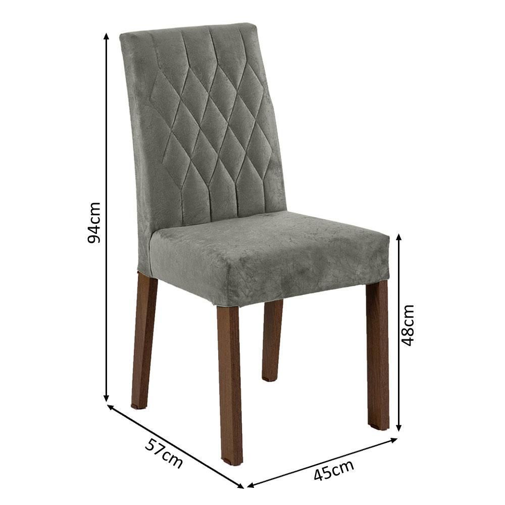 Encontraproduto.com.br - Conjunto Sala de Jantar Mesa Tampo de Vidro 4 Cadeiras Rustic/Preto/Silver Harper Madesa