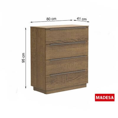 Encontraproduto.com.br - Comoda Madesa 4 Gavetas Rustic