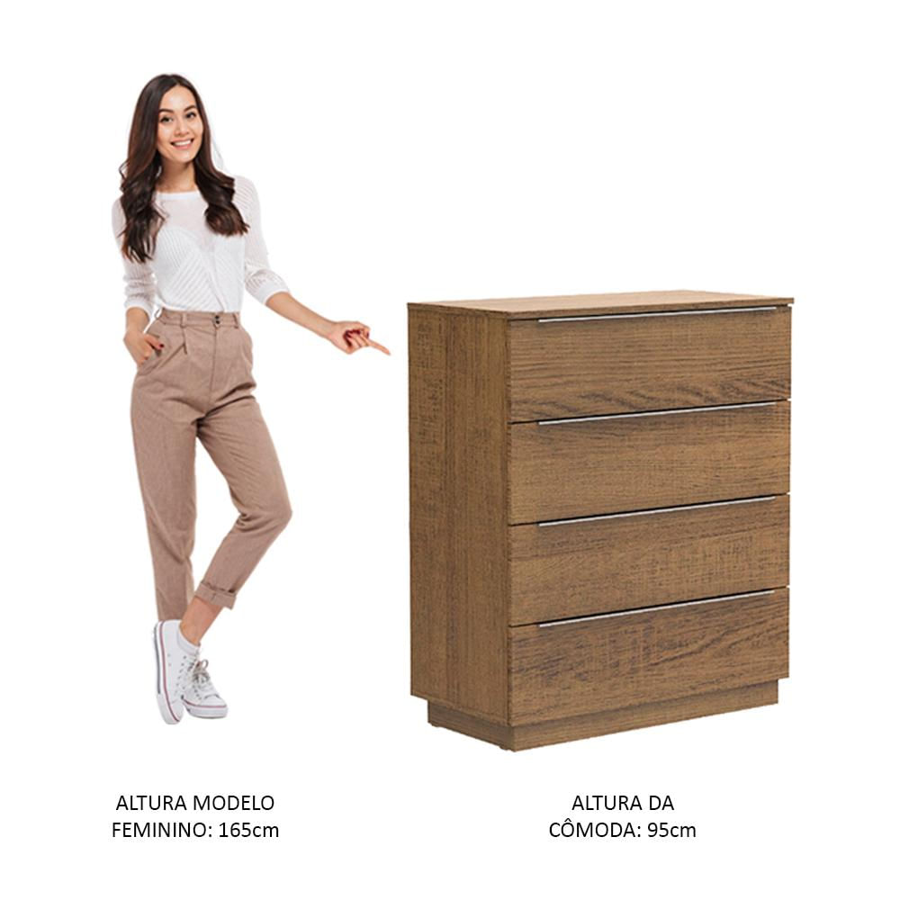 Encontraproduto.com.br - Comoda Madesa 4 Gavetas Rustic