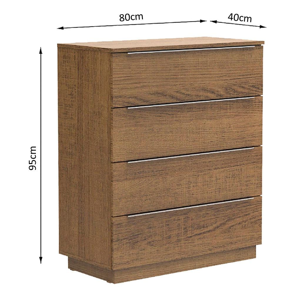 Encontraproduto.com.br - Comoda Madesa 4 Gavetas Rustic