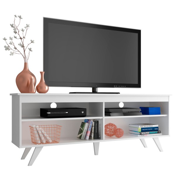 Encontraproduto.com.br - Rack para TV até 65 Polegadas Madesa Udine Com Pés Branco