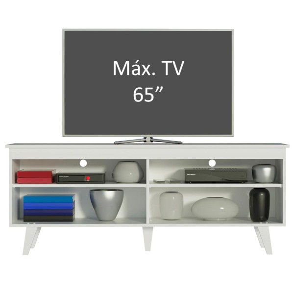 Encontraproduto.com.br - Rack para TV até 65 Polegadas Madesa Udine Com Pés Branco