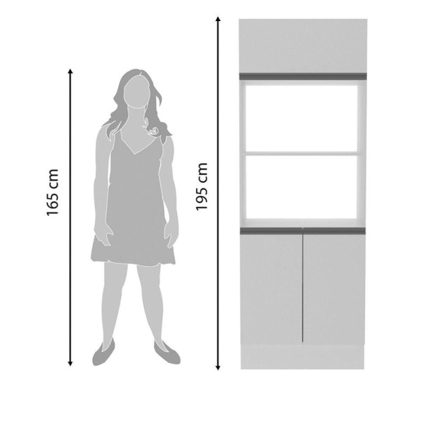 Encontraproduto.com.br - Torre Quente Para 2 Fornos 100% MDF Branco Smart Madesa