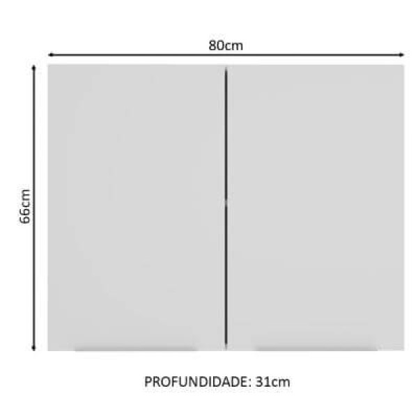Encontraproduto.com.br - Armário Aéreo Madesa Stella 80cm 2 Portas Branco