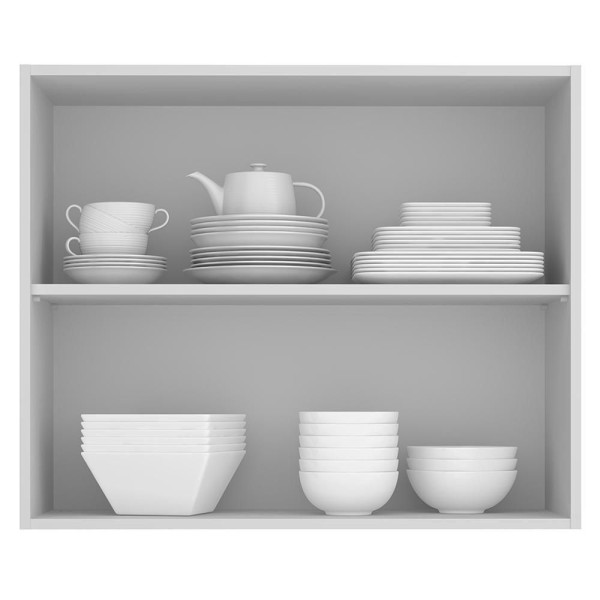 Encontraproduto.com.br - Armário Aéreo Madesa Stella 80cm 2 Portas Branco