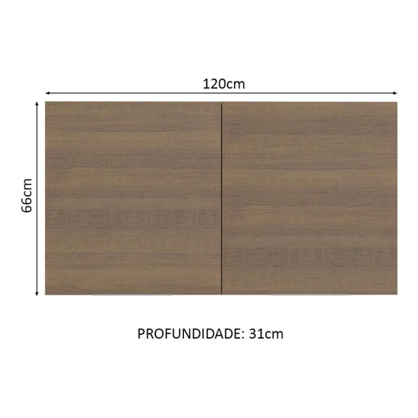 Encontraproduto.com.br - Armário Aéreo Madesa Stella 120 cm 2 Portas Rustic