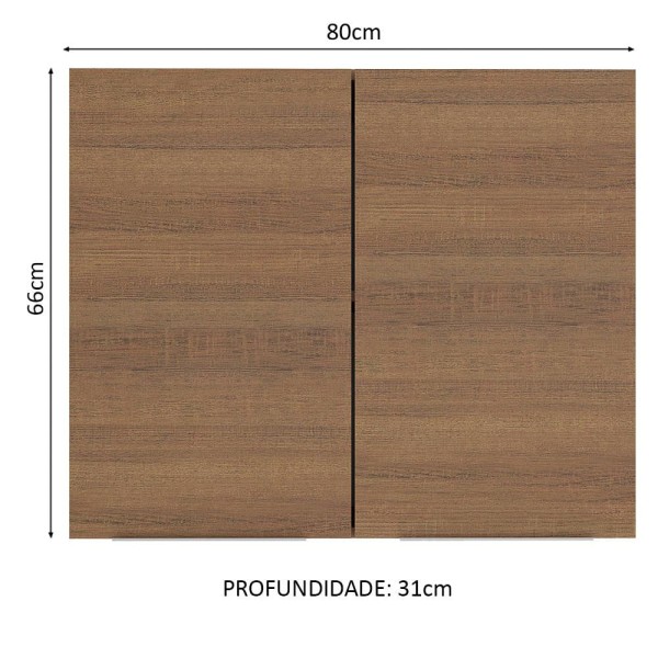 Encontraproduto.com.br - Armário Aéreo Madesa Stella 80 Cm 2 Portas - Rustic G258005zte