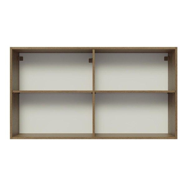Encontraproduto.com.br - Armário Aéreo Madesa Glamy 120 cm 2 Portas com Vidro Rustic/Branco