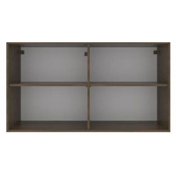 Encontraproduto.com.br - Armário Aéreo Madesa Glamy 120 cm 2 Portas com Vidro Rustic/Branco