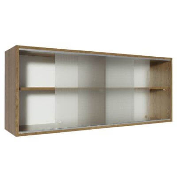 Encontraproduto.com.br - Armário Aéreo Madesa 2 Portas de Correr de Vidro para Cozinhas Glamy, Lux e Reims Rustic