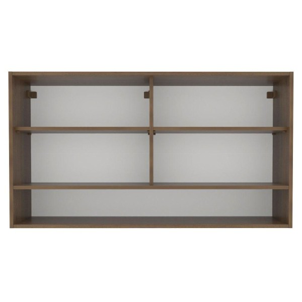 Encontraproduto.com.br - Armário Aéreo Madesa Glamy 2 Portas de Correr de Vidro Reflex e 1 Nicho Rustic