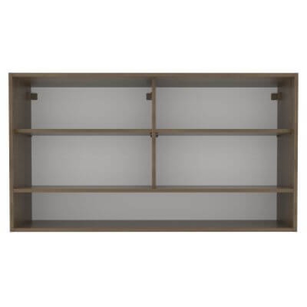 Encontraproduto.com.br - Armário Aéreo Madesa Glamy 2 Portas de Correr de Vidro Reflex e 1 Nicho Rustic