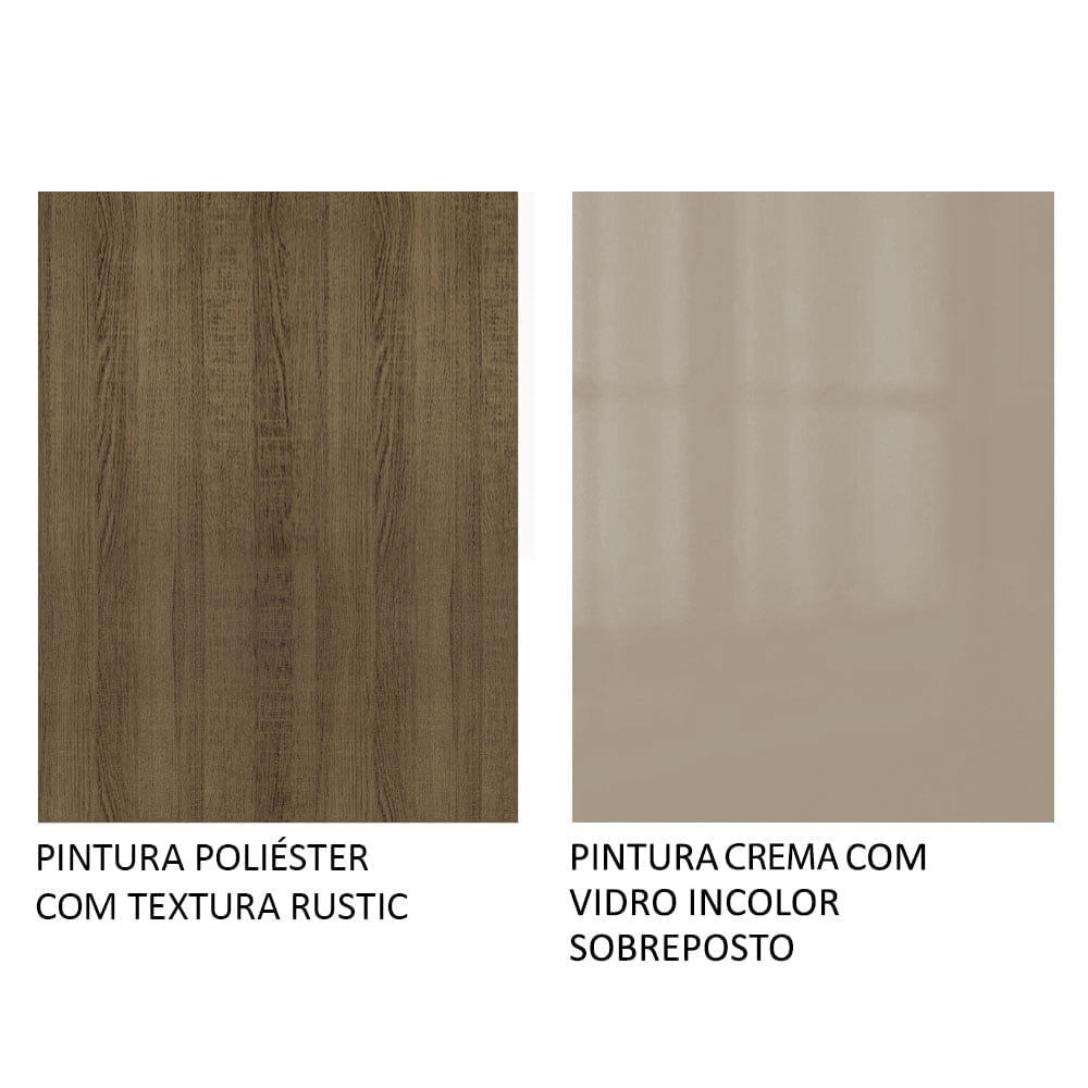 Encontraproduto.com.br - Mesa de Jantar Madesa Retangular Tampo de Vidro 5364 Rustic/Crema
