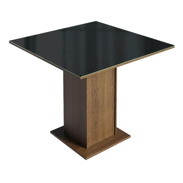 Encontraproduto.com.br - Mesa de Jantar Madesa Quadrada Tampo de Vidro 5363 Rustic/Preto