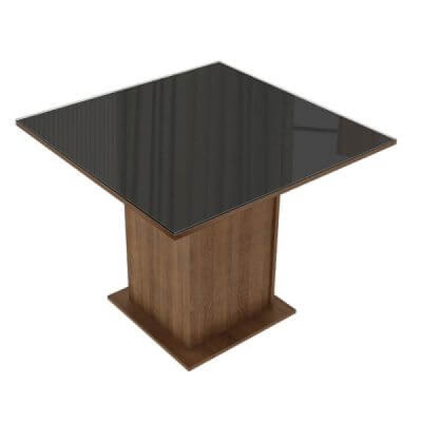 Encontraproduto.com.br - Mesa de Jantar Madesa Quadrada Tampo de Vidro 5363 Rustic/Preto