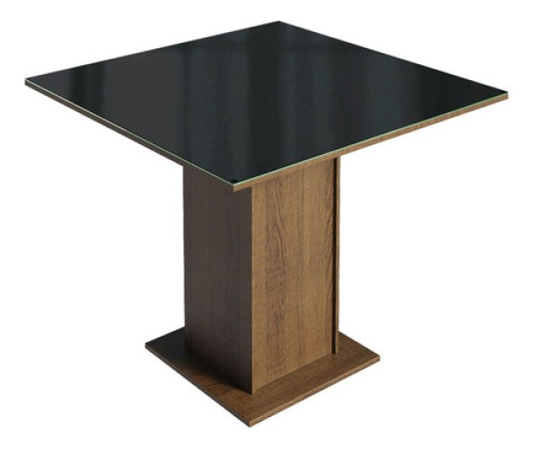 Encontraproduto.com.br - Mesa de Jantar Madesa Quadrada Tampo de Vidro 5363 Rustic/Preto