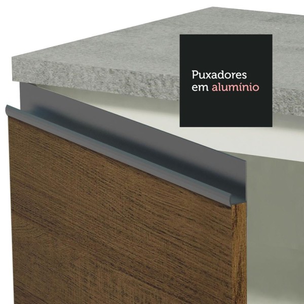 Encontraproduto.com.br - Cozinha Completa Madesa Olimpia 3 Gavetas 14 Portas (Sem Tampo e Pia) - Branco/Rustic