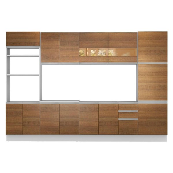 Encontraproduto.com.br - Cozinha Completa Madesa Olimpia 3 Gavetas 14 Portas (Sem Tampo e Pia) - Branco/Rustic