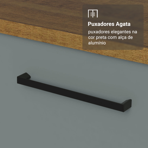 Encontraproduto.com.br - Armário de Cozinha Completa 190cm com Cristaleira Rustic/Cinza Agata Madesa 01