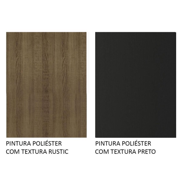 Encontraproduto.com.br - Mesa de Jantar Retangular Tampo de Vidro Rustic/Preto 5275 Madesa