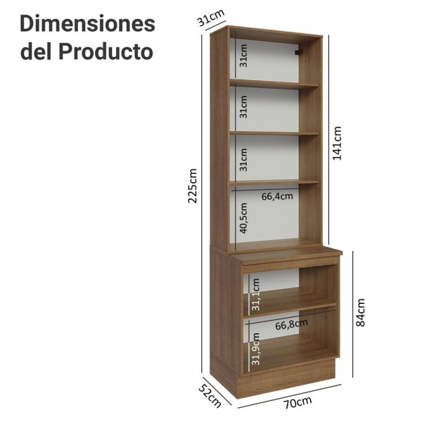 Encontraproduto.com.br - Kit Balcão + Cristaleira 70cm Rustic Glamy Madesa 01