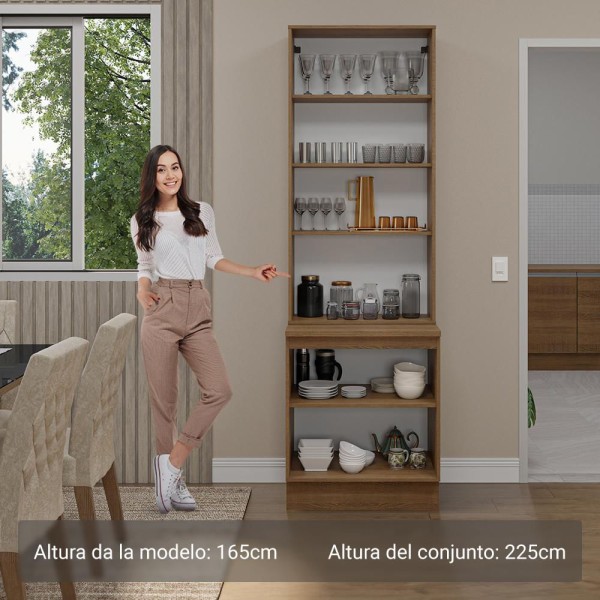 Encontraproduto.com.br - Kit Balcão + Cristaleira 70cm Rustic Glamy Madesa 01