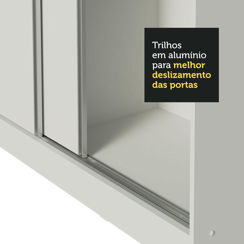 Encontraproduto.com.br - Guarda-Roupa Casal Madesa Napoli 3 Portas de Correr 2 Portas com Espelho com Pés Branco
