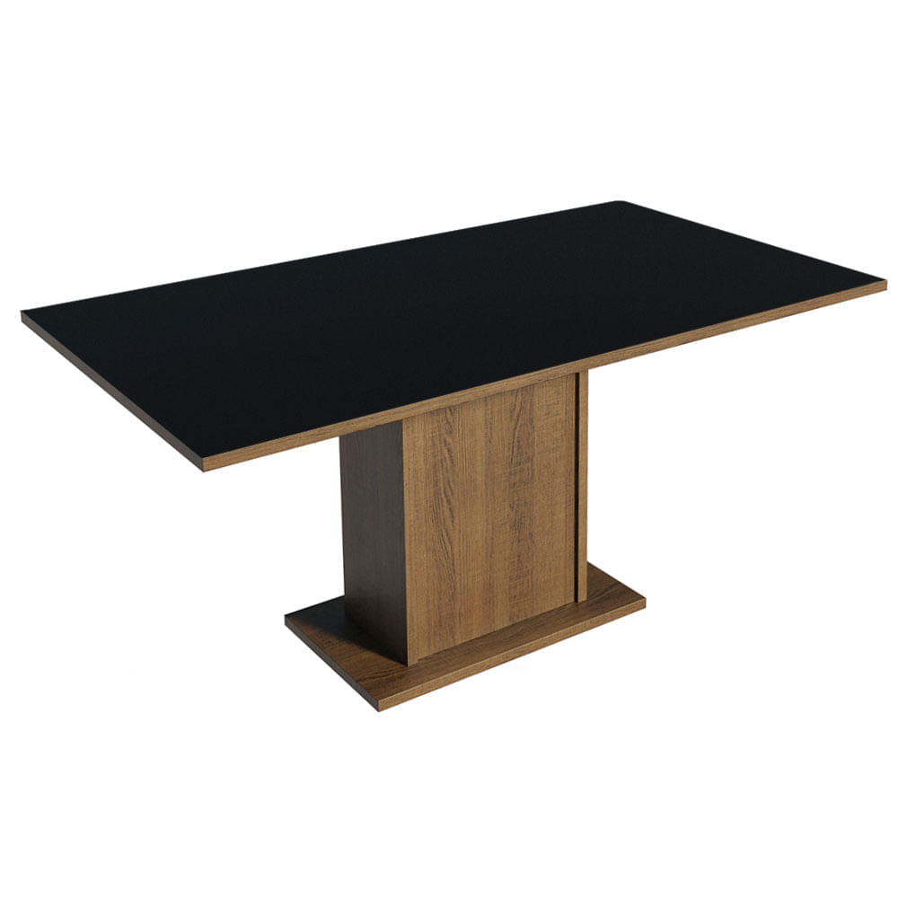 Mesa de Jantar Madesa Retangular Tampo de Madeira 5275 Rustic/Preto