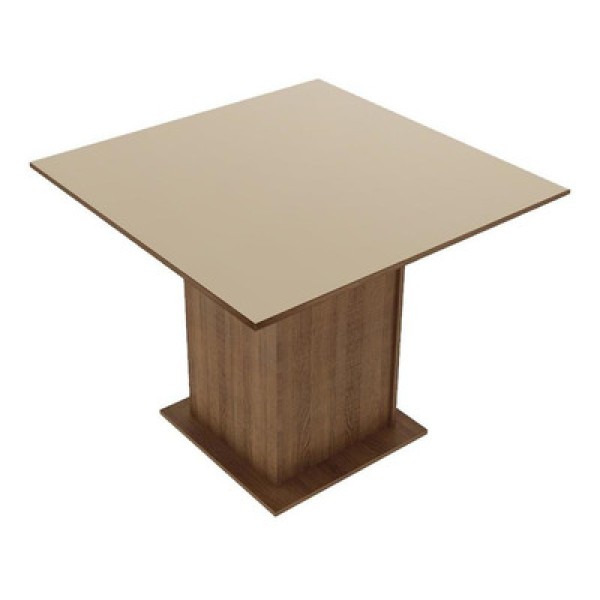 Encontraproduto.com.br - Mesa de Jantar Madesa Quadrada Tampo de Madeira 5363 Rustic/Crema
