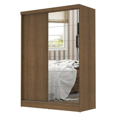 Encontraproduto.com.br - Quarto Completo com Guarda-Roupa Luke 2 Portas com Espelho e Cabeceira com 2 Mesas de Cabeceira Madesa Rustic