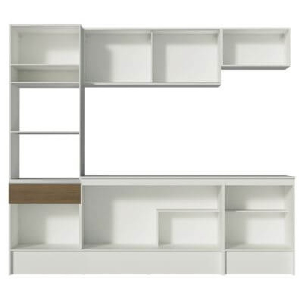 Encontraproduto.com.br - Cozinha Completa Madesa Topazio com Armário, Balcão e Tampo Branco/Rustic