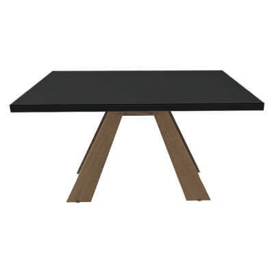 Mesa Madesa Retangular Tampo de Vidro 5382 Rustic/Preto