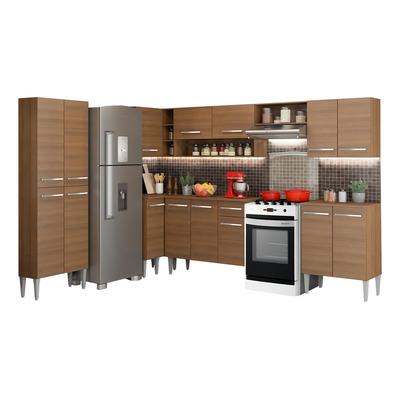 Armário de Cozinha Completa de Canto 481cm Rustic Emilly Moon Madesa 01