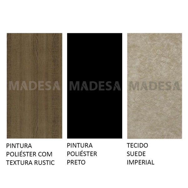 Encontraproduto.com.br - Conjunto Sala de Jantar Madesa Vanessa Mesa Tampo de Vidro com 6 Cadeiras Rustic/Preto/Imperial