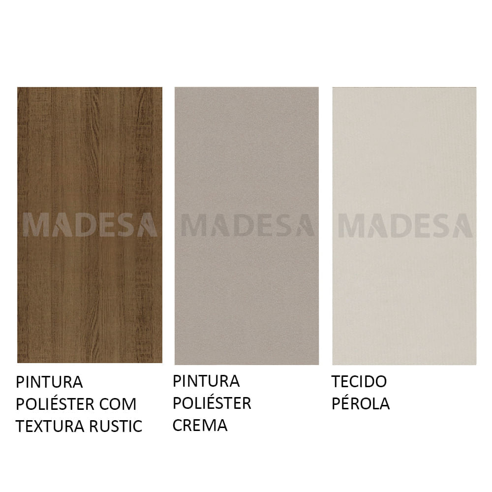 Encontraproduto.com.br - Conjunto Sala de Jantar Madesa Drica Mesa Tampo de Madeira com 2 Cadeiras Rustic/Crema/Pérola