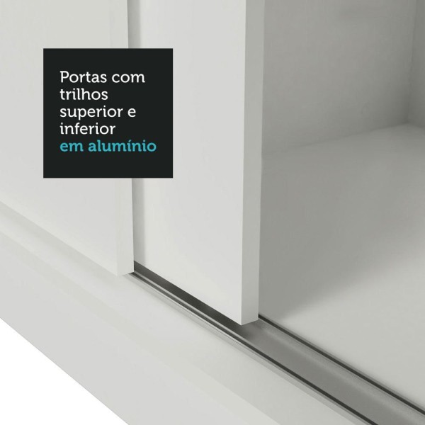Encontraproduto.com.br - Guarda-Roupa Casal Madesa Lyon 3 Portas de Correr com Espelho 2 Gavetas com Pés Branco