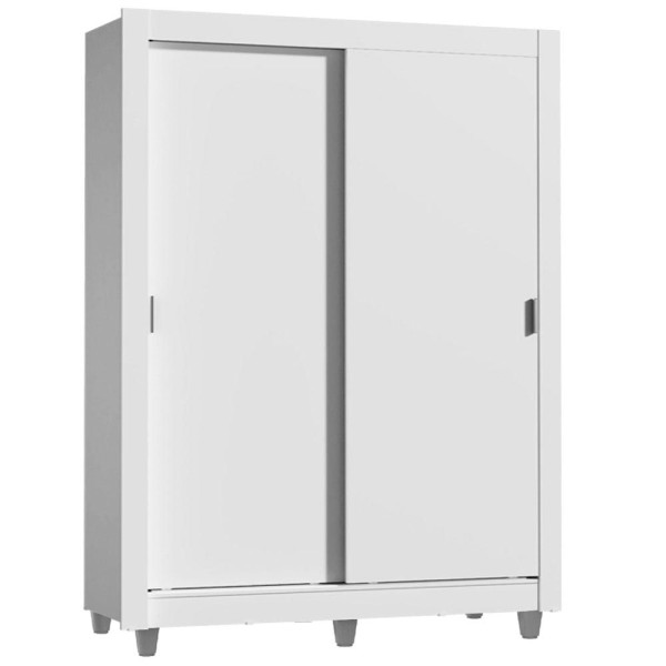 Encontraproduto.com.br - Guarda-Roupa Solteiro Madesa Dallas Plus 2 Portas de Correr 4 Gavetas com Pés Branco