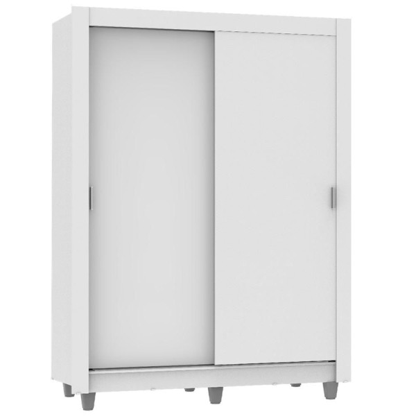 Encontraproduto.com.br - Guarda-Roupa Solteiro Madesa Dallas Plus 2 Portas de Correr 4 Gavetas com Pés Branco