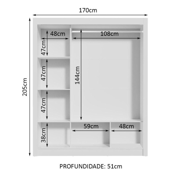 Encontraproduto.com.br - Guarda-Roupa Casal Madesa Mônaco 3 Portas de Correr com Espelho Branco/Rustic