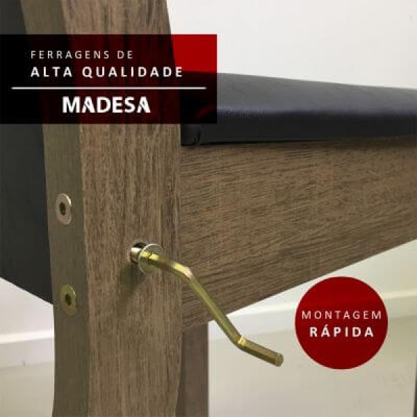 Encontraproduto.com.br - Sala de Jantar Tati Mesa Tampo de Vidro 2 Cadeiras Madesa