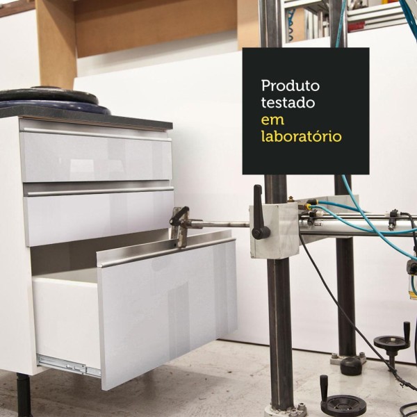 Encontraproduto.com.br - Kit Área De Serviço Madesa Acordes 100% MDF com 2 Armários Aéreos Portas Branco Brilho