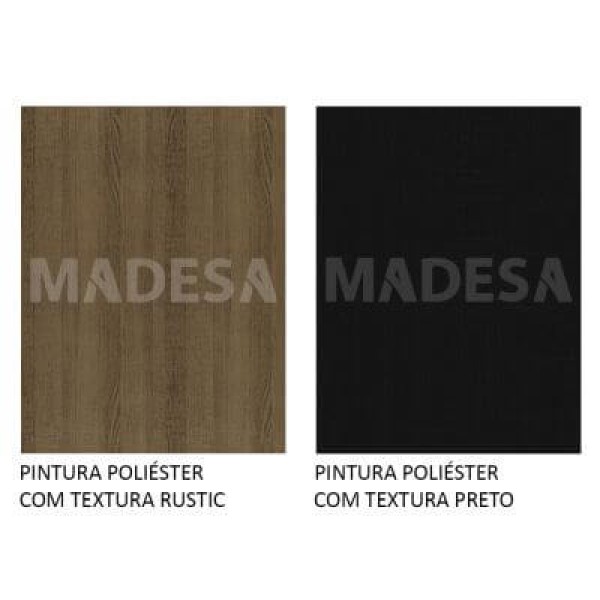 Encontraproduto.com.br - Armário Aéreo Madesa Glamy 120 cm 2 Portas Rustic/Preto