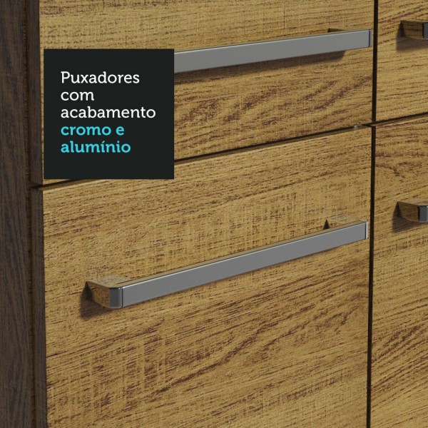 Encontraproduto.com.br - Cozinha Compacta Madesa Emilly Front com Balcão e Paneleiro Rustic