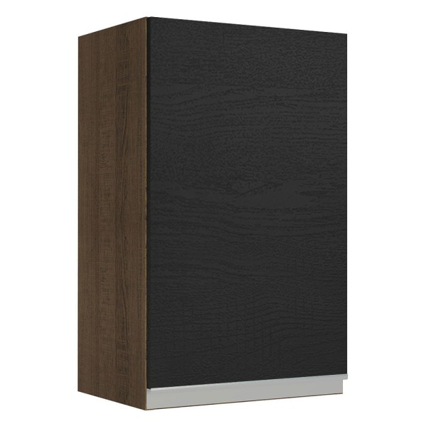 Armário Aéreo Madesa Glamy 40 cm 1 Porta Rustic/Preto